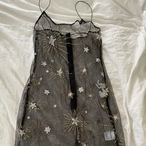 Naked tiger black mesh stars dress